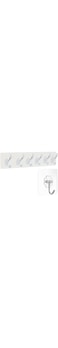 Self-Adhesive Wall Hooks 7 Pcs - Heavy Duty, 6-Hook Row, Transparent Strong Suction Hooks, Punch-Free, Nail Free, Waterproof, Traceless for Hanging Clothes, Hats, Kitchen and Bathroom Storage