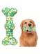 TERRIFI Indestructible Dog Chew Toy for Medium and Large Dogs, Food-Grade Bamboo Fiber Degradable Teething Toy for Aggressive Chewers, Green (L)