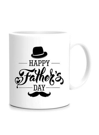 Styles Happy Father's Day Printed Mug White/Black 10cm