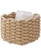 JJQHYC Cotton Rope Basket Woven Storage Baskets Brown Rope Desktop Basket Organizer Bathroom Storage Basket for Cupboard Nursery Decor