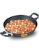 Futura 2.5 Liter Hard Anodised Non Stick Deep Kadhai / Deep Fry Pan, Round Bottom, Wooden handles, 3.25 mm Thick Base(NK25), Black