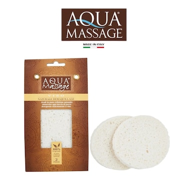 Aqua Massage White Viso Naturale Demquillage &ndash; Soft and Durable Makeup Remover Sponge