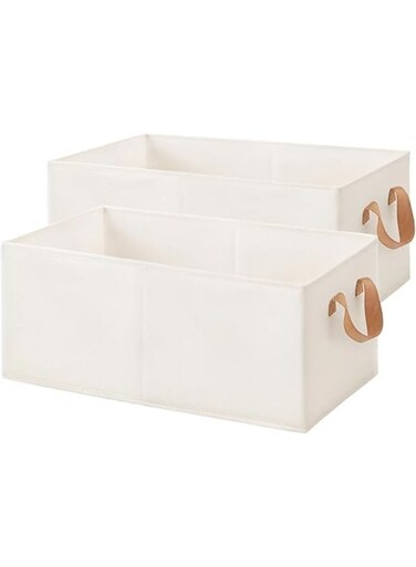 2 Pcs Foldable Closet Storage Organizer&iuml;&frac14;&OElig;Wardrobe Drawer Organizers with Handles&iuml;&frac14;&OElig;Washable Clothes Storage Basket&iuml;&frac14;&OElig;for Baby Clothes,Bra,Scarves,Belt,Tie&iuml;&frac14;&OElig;47*28*20cm