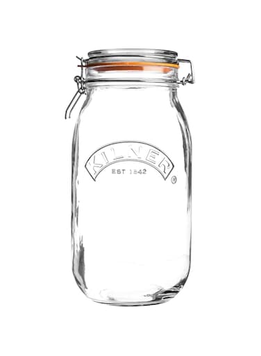 Kilner 0025.494 Cliptop Round Jar 3 Litre, Glass, L