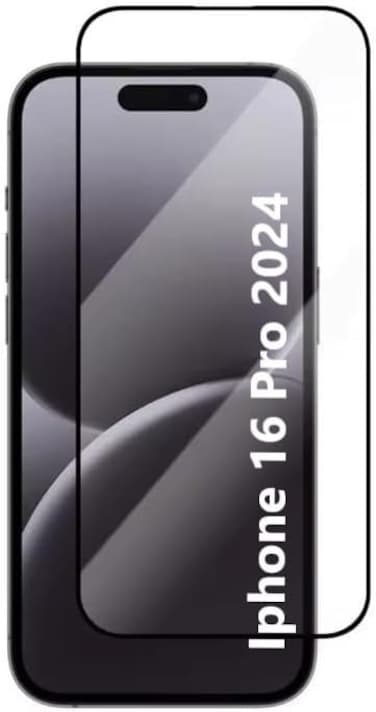 For Iphone 16 Pro Screen Protector, Tempered Glass [Full Adhesive][Full Coverage] [Bubble-Free] [Anti Scratch] HD Clear High Responsive Screen Protector for Iphone 16 Pro 2024 Black