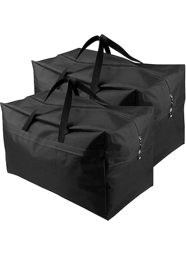 Travel Moving Large Bag, 2Pack, 25Kg+/120L Waterproof Zippers Traveling, Closet Storage, Large Heavy Bags Black (2Pack)