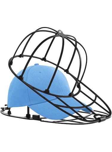 KASTWAVE Baseball Hat Washer Cage, Cap Washer for Baseball Caps Washing Machine or Dishwasher, Hat Washer Frame Washing Cage for Adult Child's Cap (Black-1Pack)
