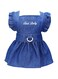 Luxury Dog Dress Puppy Dress Princess Clothes Wedding Party Dress Tutu Skirt Denim Skirt for Small Dog Girl (Dark Blue, S)