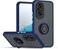 Honor 200 Case Flexible Silicone Protective Bumper, Camera Protection Thin Translucent Shockproof Matte Back Cover with 360 rotational Car Mount Magnetic Ring Holder For Honor 200 5G 2024 (Blue)