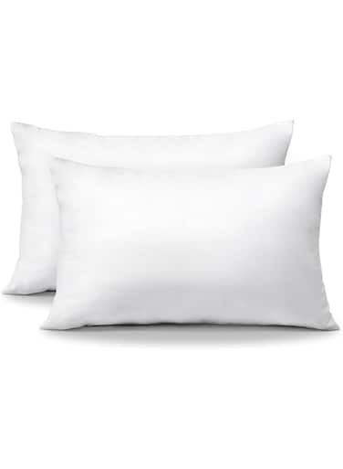 OTOSTAR Pack of 2 Throw Pillow Inserts, 12 x 20 Cushion Inner Soft Fluffy Plump Stuffer Cushion Pads White Decorative Pillow Inserts