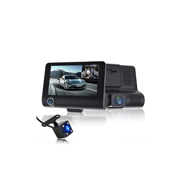 Dash Cam 3 Channel Car DVR Front Inside Rear Camera G-Sensor Night Vision Loop Recording.