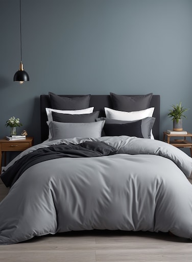 Linen Plain King Duvet Cover 220X240Cm Grey
