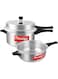 Prestige Popular Pressure Cooker with Lid 7.5 Ltr and Pressure Pan without Lid 3.5 Ltr   Aluminium Cooker Heat Resistant Side Handles Silver