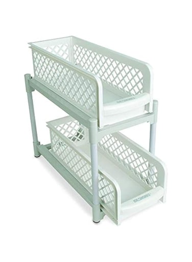 Portable 2 Tier Basket Drawer Kitchen And Bathroom Cabinets