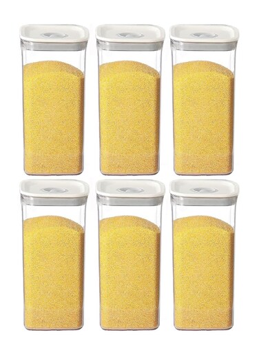 Airtight Food Storage Containers,Set of 6，Food Grade Plastic Sealed Storage Tank for Candy,Coffee,Cereal 1500ml