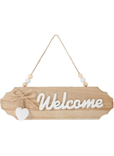STOBOK 1PC Wooden Welcome Door Signs Hanging Welcome Sign Wooden Door Welcome Hanger Wall Hanging Welcome Signs for Front Door Porch Rustic Farmhouse Decors