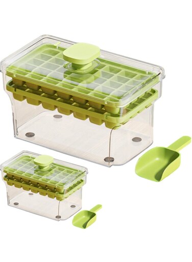 Press Type Ice Cube Mould with Shovel Press Ice Making Artifact 68 Compartments Household Ice Storage Box Kitchen Accessories