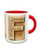 Alphabet F Design 250 Mug Red/Brown/White