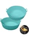Air Fryer Silicone Pot, 2Pcs Air Fryer Silicone Liners Round Food Safe Non Stick Air Fryer Basket Accessories, Reusable Replacement of Flammable Parchment Liner Paper Fits Air Frye