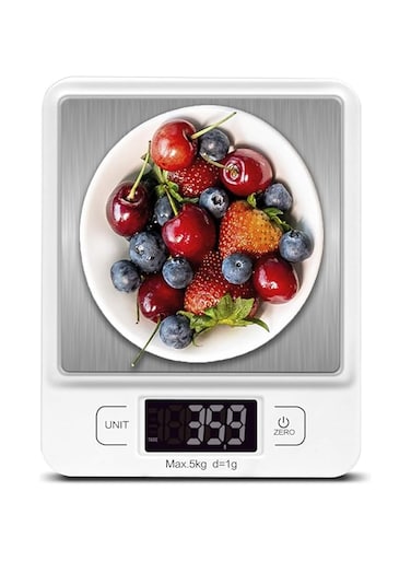 SKEIDO Kitchen Scale, Premium Stainless Steel 5kg Food Scale For Weighing, Measuring, Cooking, Baking, AAA Batteries Included Accurate Digital Display, Kitchen Gadget, Easy To Use, Water Resistant