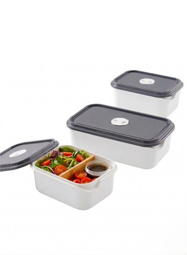 Microwave Safe Food Containers with Lids, 3-Piece Set, BPA-Free, Airtight