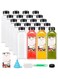 Premify 20pcs Empty Plastic Juice Bottles with Caps,16 oz/480ml Reusable Juice/Milk/Water Bottles for Kids, Clear Bulk Beverage Containers with Lids, Label, Funnel &amp; Brush for Juicing, Milk, Smoothie