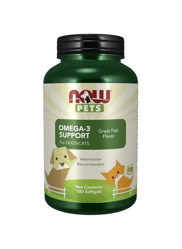 NOW Pet Health, Omega 3 Supplement, Formulated for Cats &amp; Dogs, NASC Certified, 180 Softgels