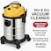 Nicsware 30L Wet &amp; Dry Drum Vacuum Cleaner  with Accessories &ndash; Stainless Steel Tank, Drum Vacuum Cleaner with Powerful 2500W Motor, Garage, Home, Car Cleaning