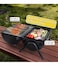 Sprintee Stainless Steel Charcoal BBQ Grill - Foldable, Durable, and Portable Smoker for Outdoor Cooking, Picnics, Backyard, and Camping with Safe Double-Sided Multifunction Design