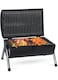 Sprintee Stainless Steel Charcoal BBQ Grill - Foldable, Durable, and Portable Smoker for Outdoor Cooking, Picnics, Backyard, and Camping with Safe Double-Sided Multifunction Design