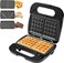 3 in 1 Sandwich Maker with Interchangeable Plates Waffle, Grill, and Sandwich Press 1200W Non Stick Coating, Easy to Clean