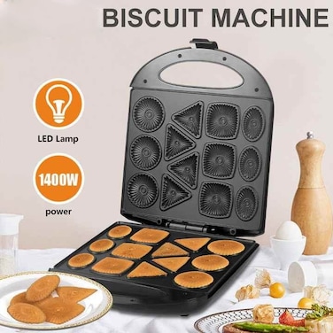 Cookie Maker Machine 1400W with 13 Hole Non-Stick Surface Stable Temperature Control Perfectly Baked Cookies Biscuit Home Baking Parties Special Occasions