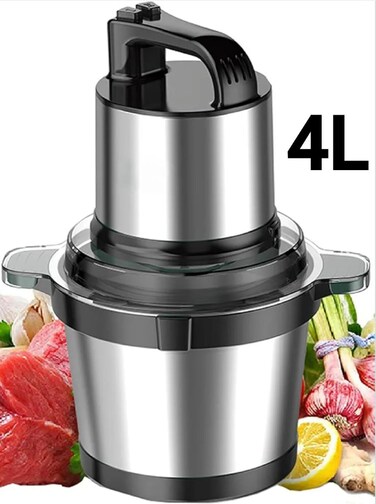 Nicsware 4L Stainless Steel Food Chopper & Mincer Grinder – 800W Heavy Duty Copper Motor, Electric Meat Grinder for Vegetables, Onions, Nuts, Baby Food & More