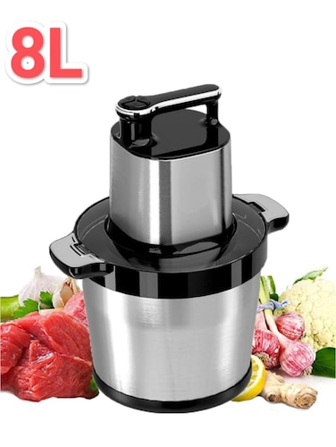 Heavy Duty Chopper &amp; Mincer 8L Capacity, 1500W Heavy Duty Motor, Stainless Steel Blades Electric Food Processor for Fruits, Vegetables, Nuts, Meat, and More