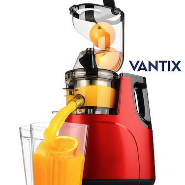 Vantix Slow Masticating Juicer &ndash; Cold Press Juicer with Extra Wide Feed Chute, High Juice Yield, Quiet Motor, BPA-Free for Fruits &amp; Vegetables for Summer Juice
