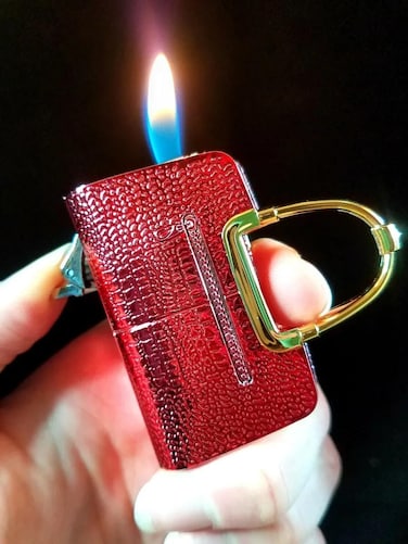 Elegant Ladies Purse Lighter for BBQ Camping Outdoor, Handbag Shaped Lighter Stylish and Compact Windproof  Refillable and Portable, Ideal Gift for Women