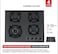 Sprintee 4 Burner Glass Gas Hob with Blue Flame Technology & Flame Supervision Device FSD Cast Iron Heavy Duty Burners, Electric Ignition,  Efficient Gas Stove for Modern Kitchens