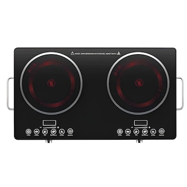 Double Infrared Cooker 3500W with Digital LED Display High Power Dual Burner Cooktop, Portable Electric Stove for Fast and Efficient Cooking with Timer Facility