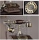 Wooden Vintage Retro Telephone with Rotary Dial and Small Wooden Drawer, Antique-Style Landline Phone for Home and Office D&eacute;cor