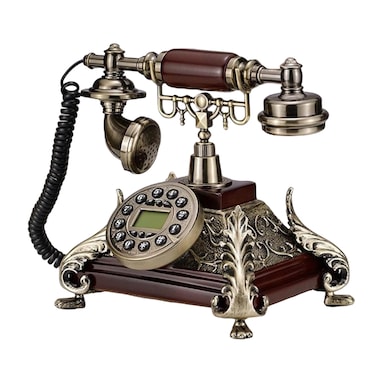 Vintage Retro Antique Landline Phone with Majestic Look, Vintage Telephone European Style Landline Old Fashion Wired Fixed Telephone Holiday Home Office Cafe Bar Decoration