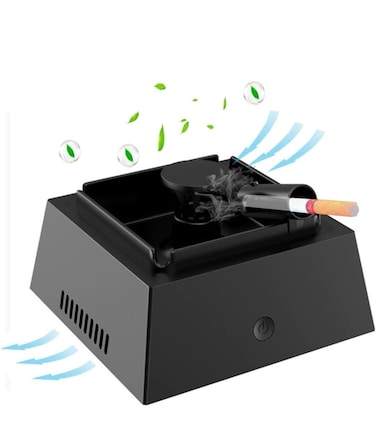 2 in 1 Multifunctional Ashtray Air Purifier Ashtray USB Rechargeable Ash Tray Electronic Ashtray with Filter, Best for Home Office or Car