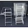 Tradeo 5-Piece Acrylic Folding Tray Table Set &ndash; Modern Clear Lucite Snack Tables with Storage Stand
