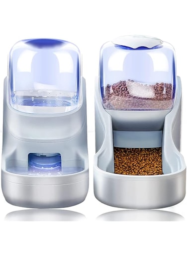 Dogs Cats Automatic Feeder,Small Medium Big Animals Automatic Pet Feeder Set Pet Automatic Water Dispenser and Food Bowl Set,3.8L