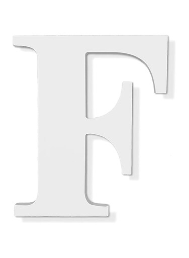 Rosymoment Alphabet F Wooden Decorative Wall Letter for Children's Bedroom Decor, 18 cm Length, White (Letter F)