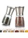 Salt and Pepper Grinder 180ml, Set of 2 Glass Bottles, Stainless Steel Salt &amp; Pepper Grinders Refillable Set, Adjustable Coarseness and Refillable for Home Kitchen
