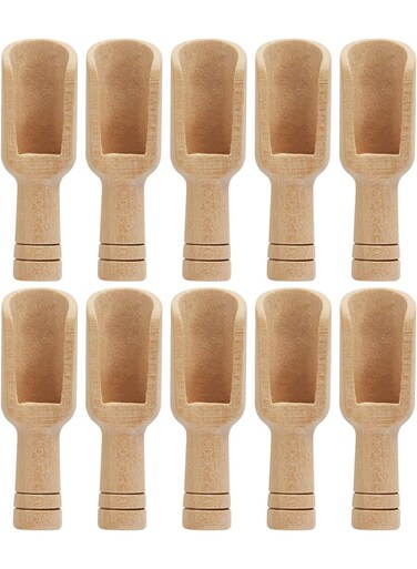 Pack Mini Wooden Spoons. Wooden Kitchen Scoops, Small Unpainted Wood Spoon, Not Easy to Break, for Bath Salts, Candy, Tea, Washing Powder