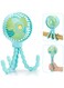 Mini Fan Handheld Personal Portable Fan, Baby Stroller Fan, Car Seat Fan, USB or Battery Powered, with Flexible Tripod Clip on Student Bed Desk Crib Camping Traveling