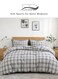 Home Queen Size 6 Pieces without filler complete, Grey Checkered Design Bedding set.