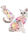 Professional Cat Recovery Suit, Cat Surgery Shirt, Safe and Skin Friendly, Soft and Breathable, with Velcro On The Back, Easy To Put On and Take Off, Prevent Pet From Licking After Surgery, Size M