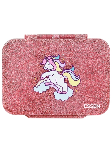 Essen Tritan Bento Lunch Box for Kids Girls - Pink Glitter Unicorn